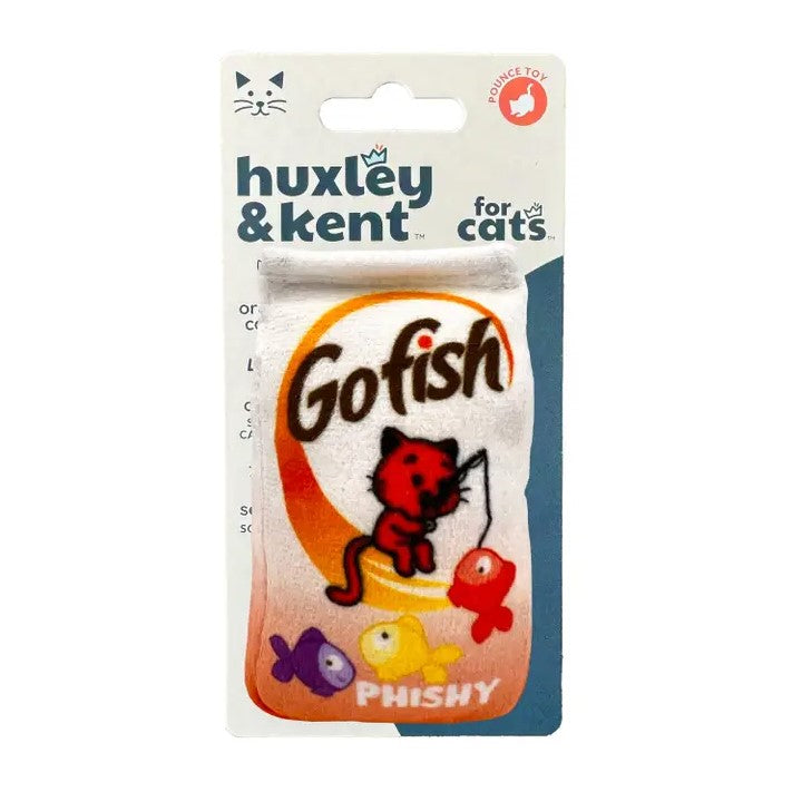 Catnip toy shaped like a bag of Goldfish snacks