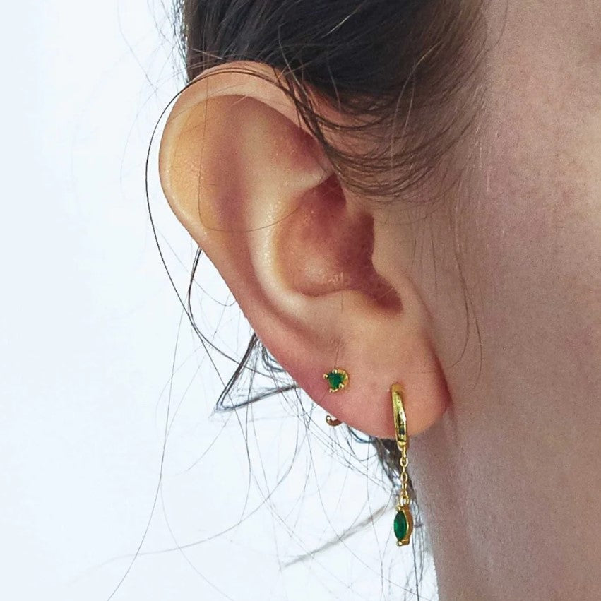 Green CZ Open Hoop