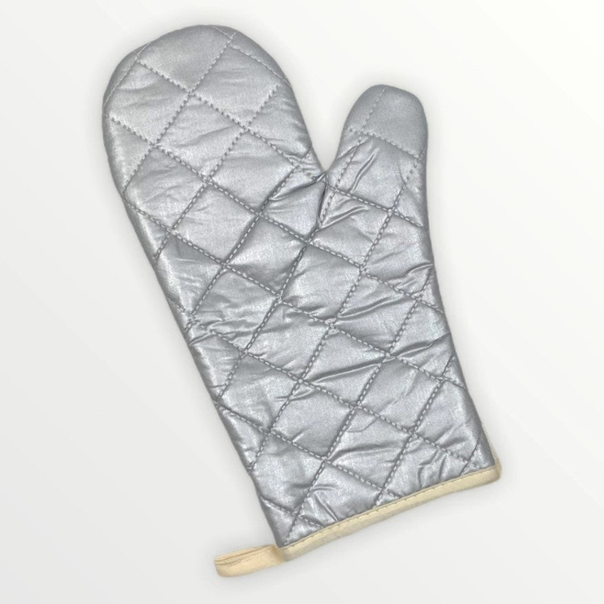 Back of oven mitt, silver