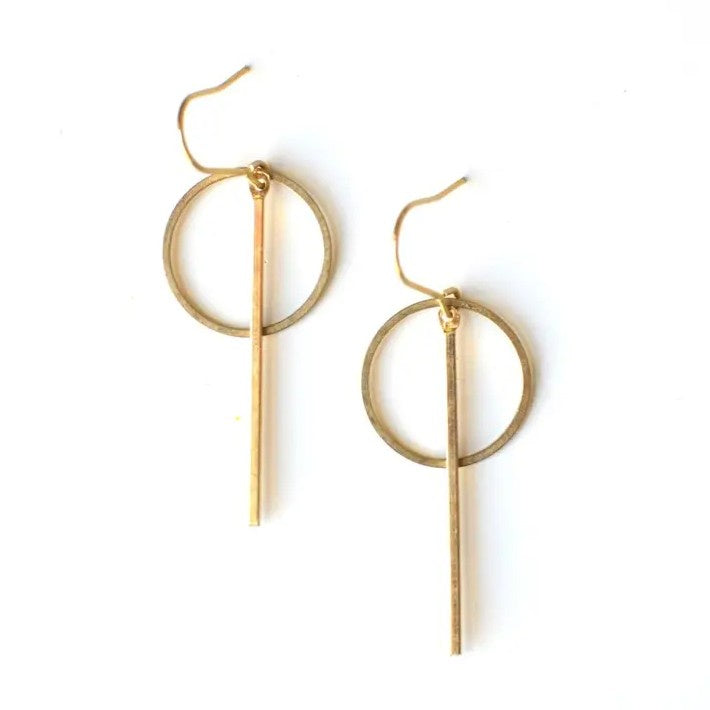 Brass Axis Earring
