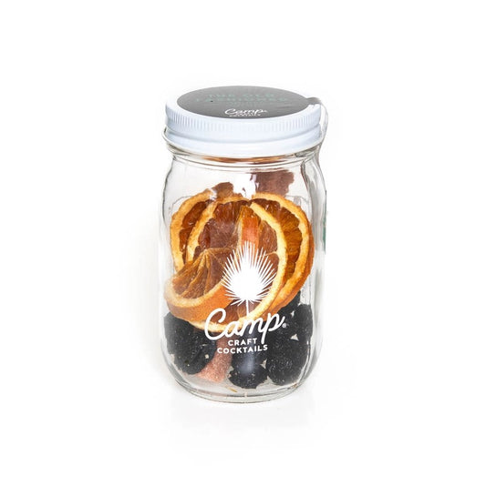 camp craft cocktails glass bottle