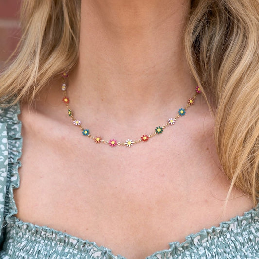 Multicolored Daisy Choker