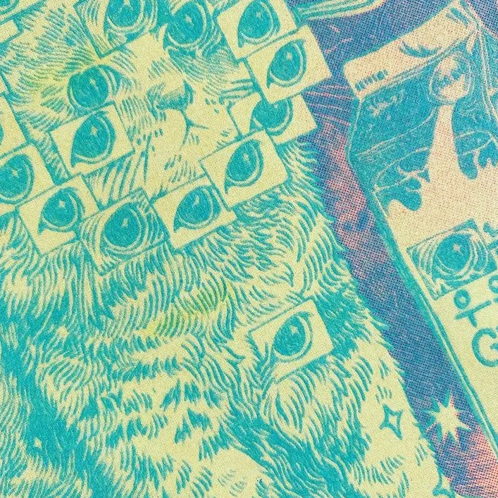 Kitty Risograph Print