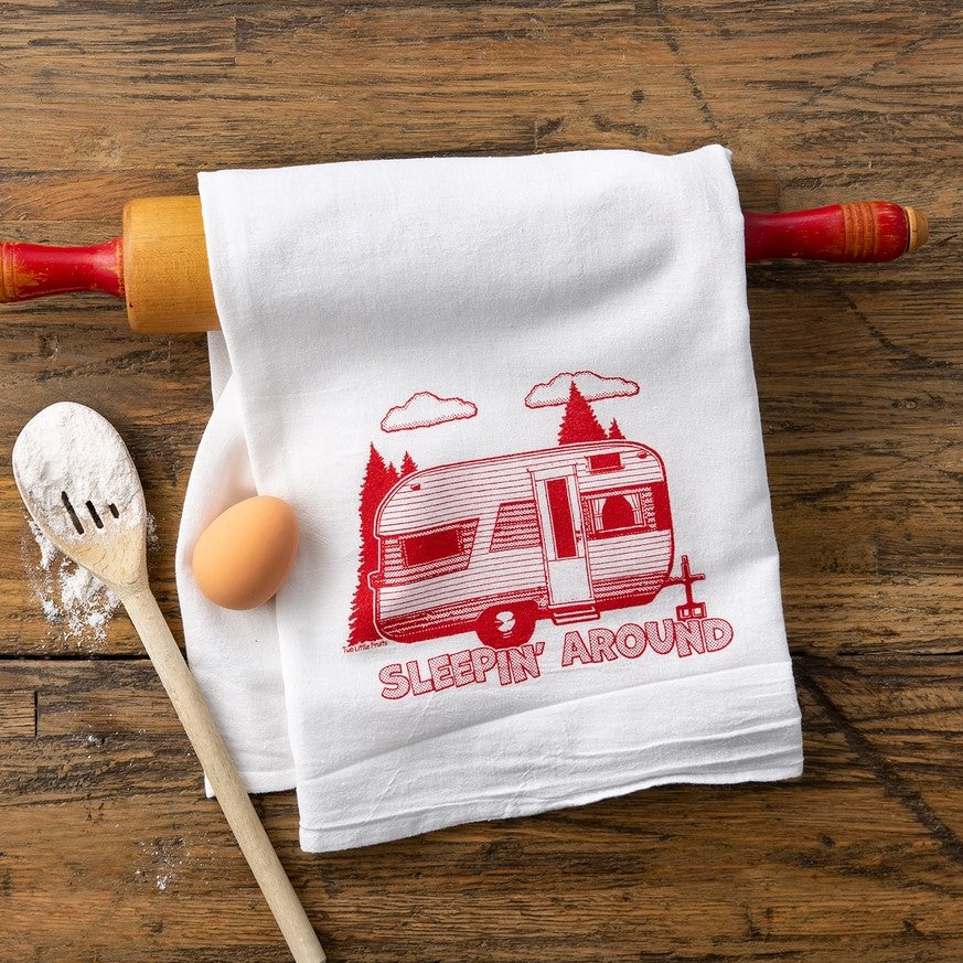 camper on a tea towel