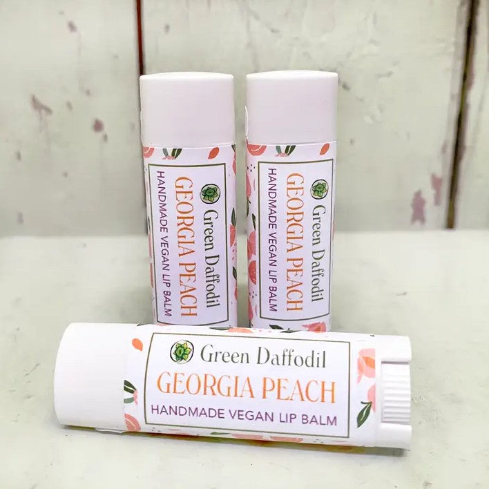 Peach scented vegan lip balm