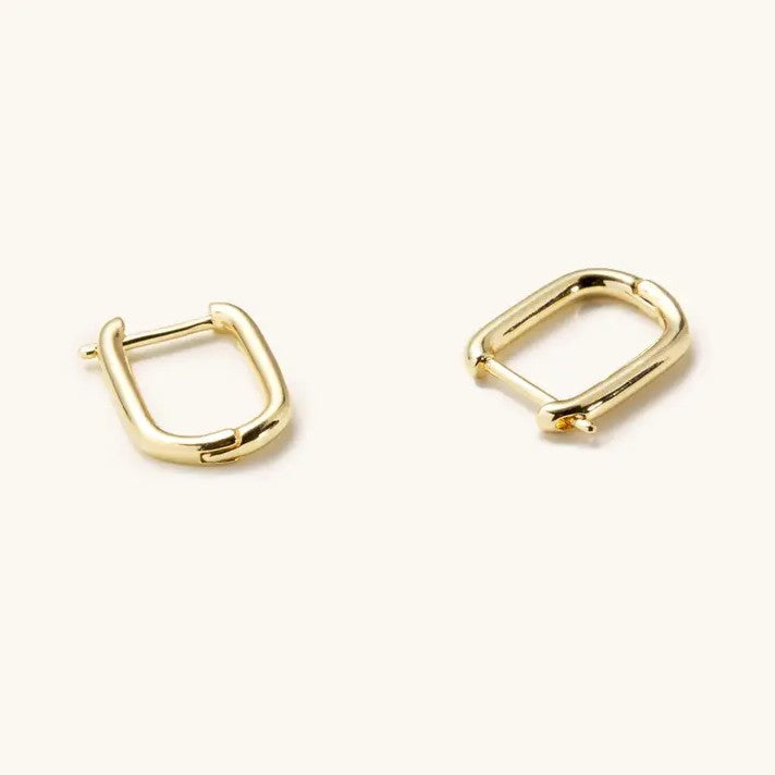 Small gold oval hoop earrings