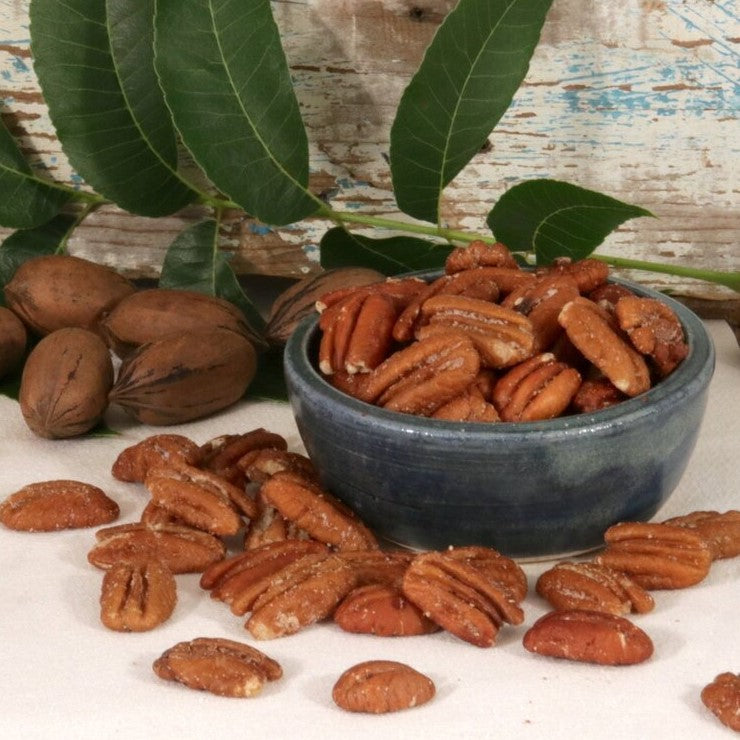 Bowl of Sea Salt Pecans Made in Georgia