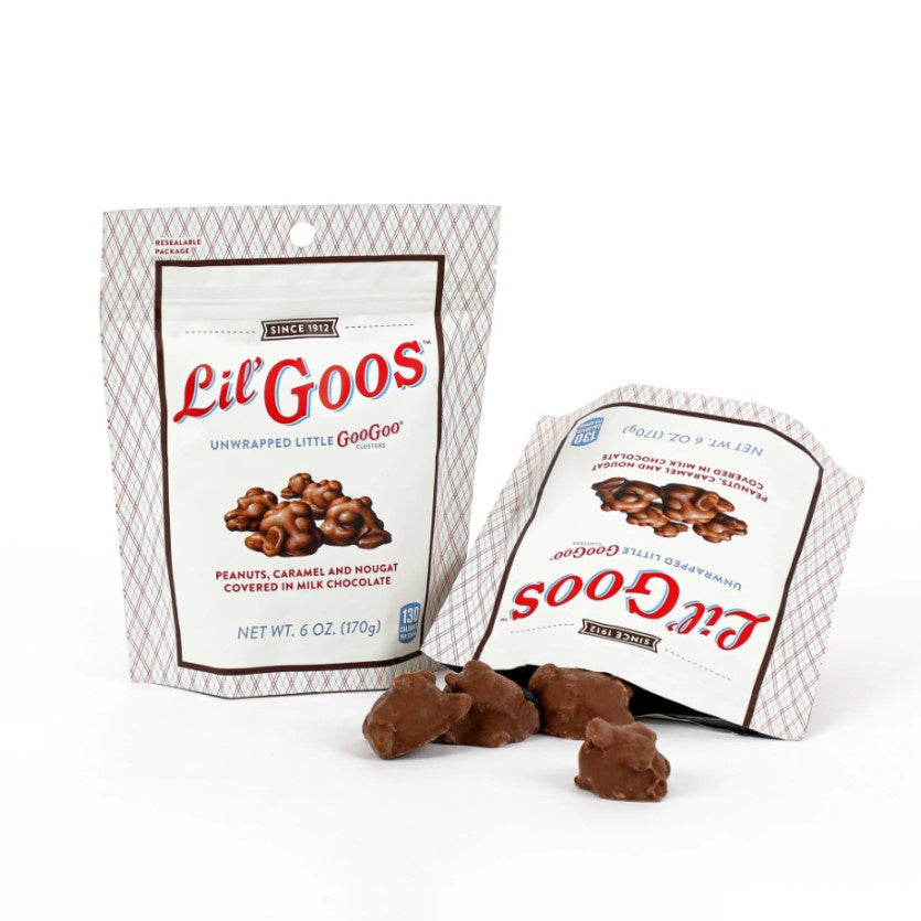 Six ounce bag of unwrapped mini Goo Goo clusters