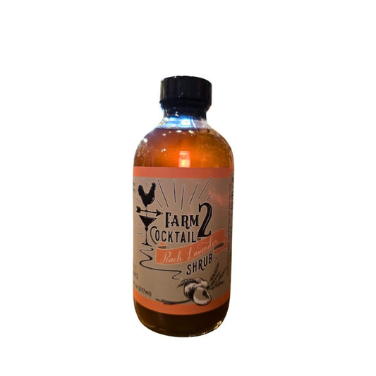 Eight ounce bottle of peach lavender cocktail mix