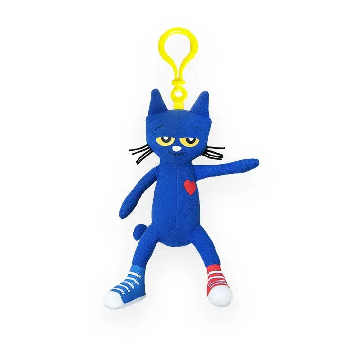 Blue Pete the Cat plush keychain