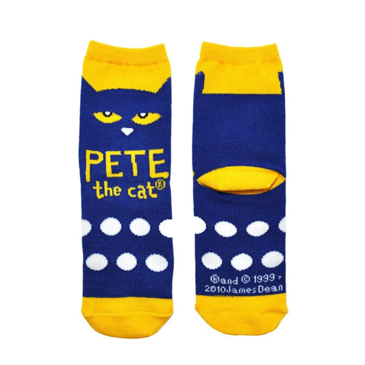 Blue and yellow Pete the Cat socks