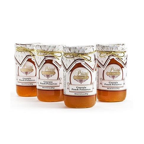 9.5 ounce jar of Georgia peach preserves.