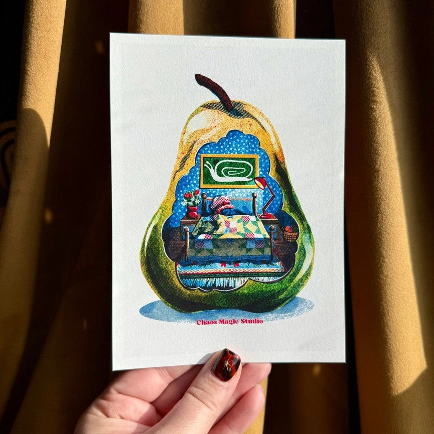 Pear Worm House 5x7