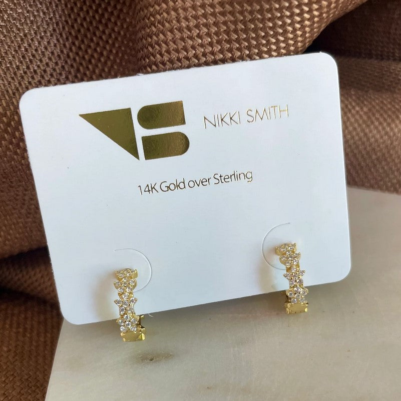 nikki smith 14k gold over sterling huggie earrings