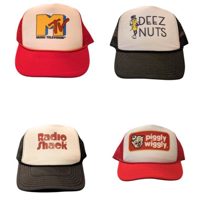 the candy collection showcase of four hats