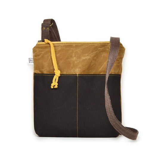 Dark and Light brown Leather crossbody bag