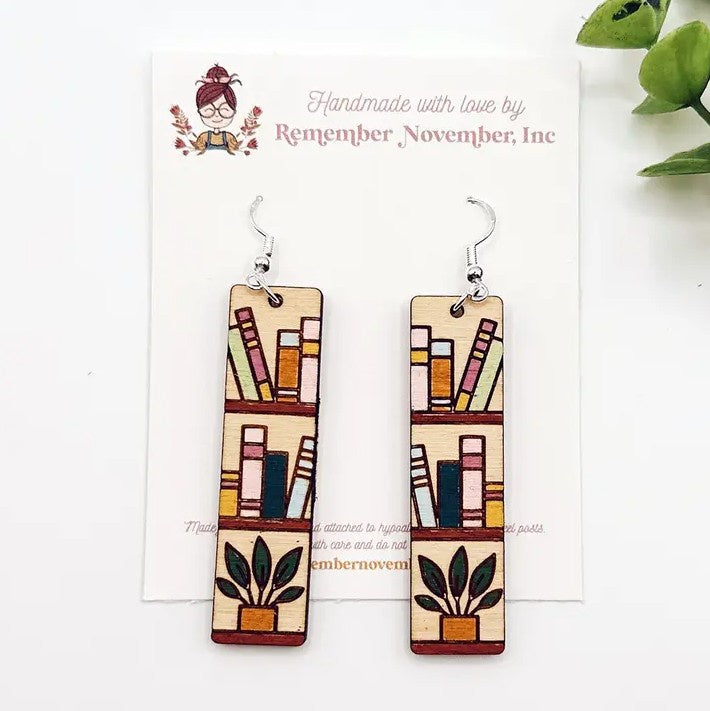 Bookshelf Long Earrings
