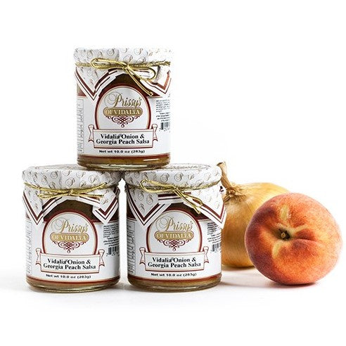 Ten ounce jar of Vidalia onion and Georgia peach salsa
