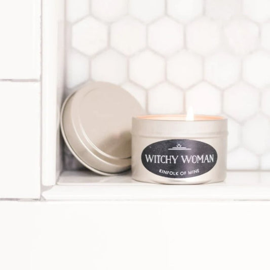 grey tin candle product photography