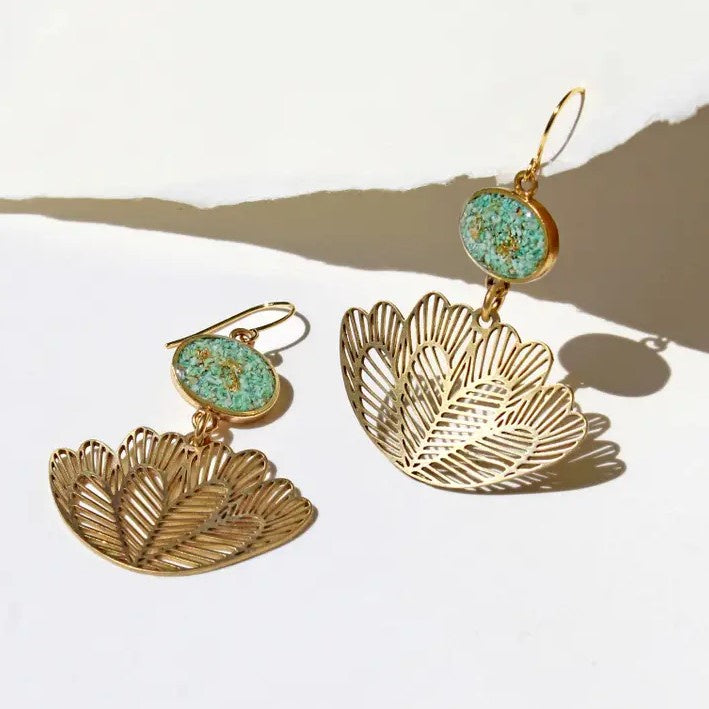 zoe lotus earrings by cameoko