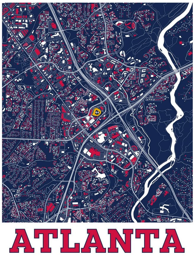 Truist Park/The Battery Atlanta Map Art Print