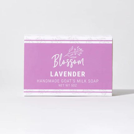 Laevnder Handmade Goat's Milk Soap Bar in Purple Packaging
