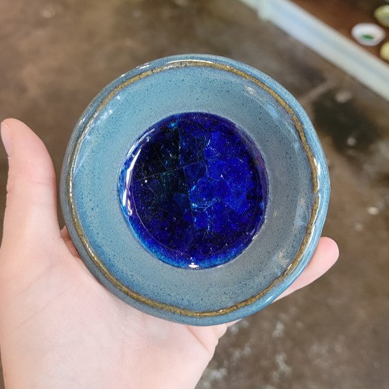 glass fused dish handmade pottery