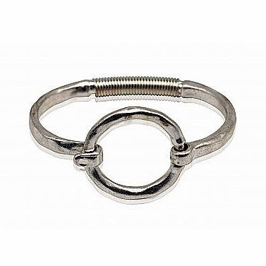 Silver Open Circle Hinge Bracelet