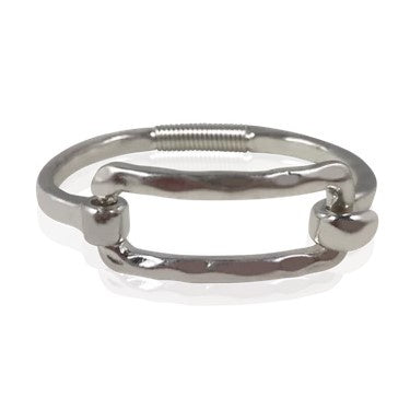 Silver Rectangle Hinge Bracelet