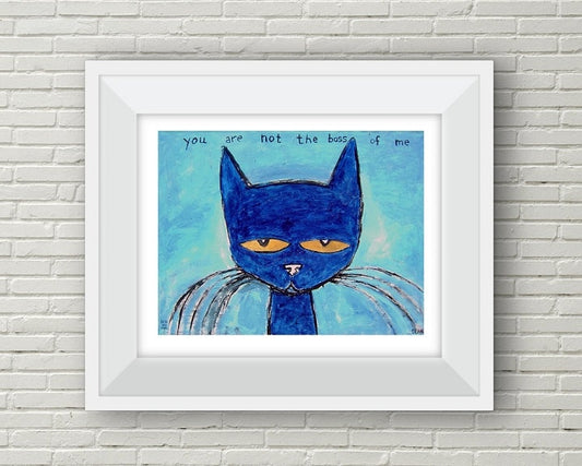 pete the cat you're not the boss of me framed art print
