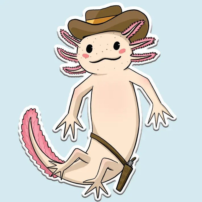 Axolotl Cowboy Sticker