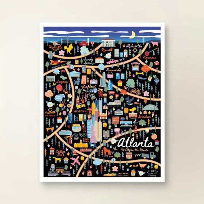 ATL Night Map 8x10