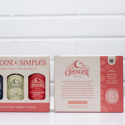 Crescent Simples syrup variety pack on a white background