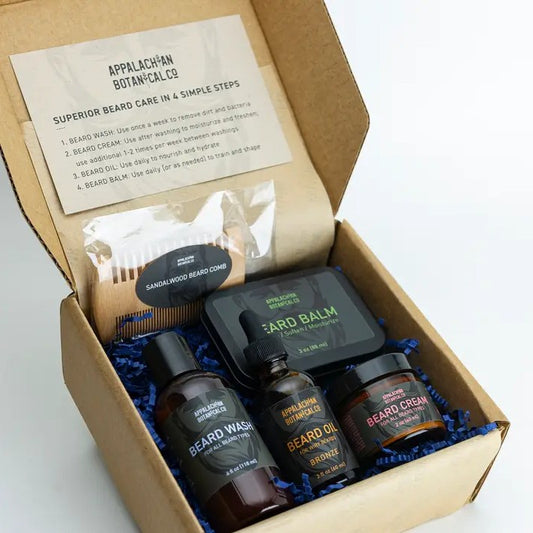 Box of Appalachian Botanical Company beard care products