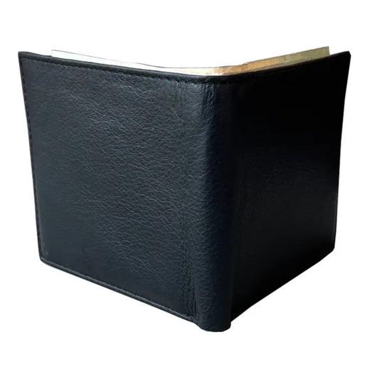 Black leather bifold wallet
