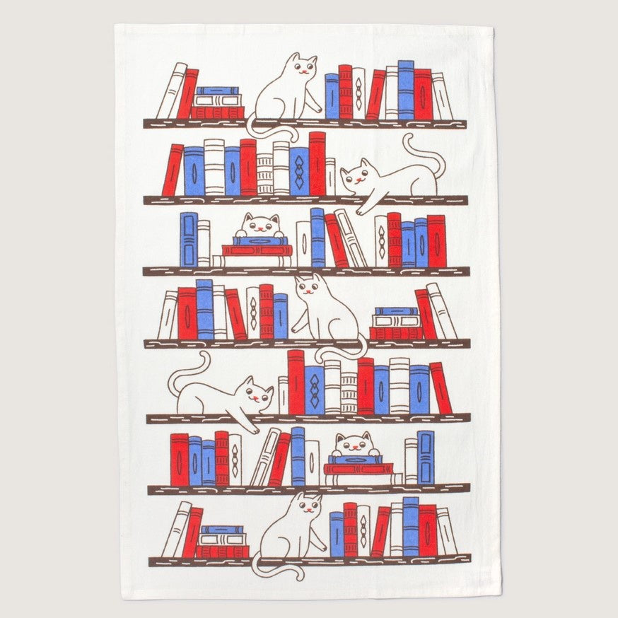 selzter goods cat tea towel