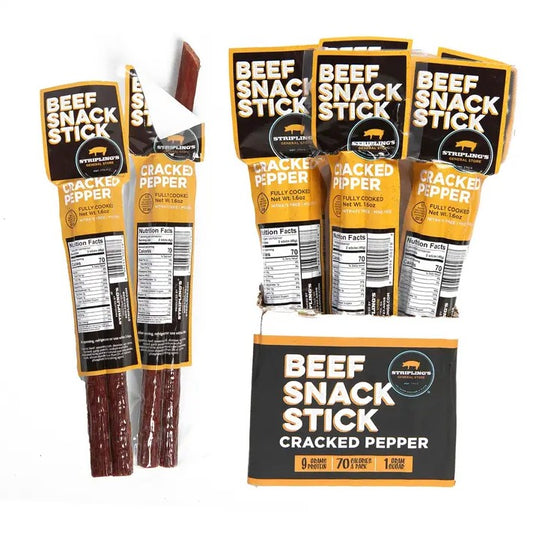 Stripling's beef snack sticks with cracked pepper