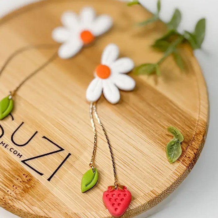 Daisy Strawberry Earrings