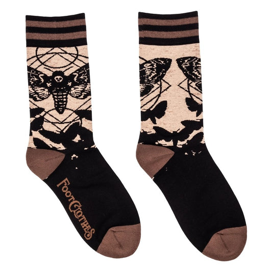 brown death moth socks