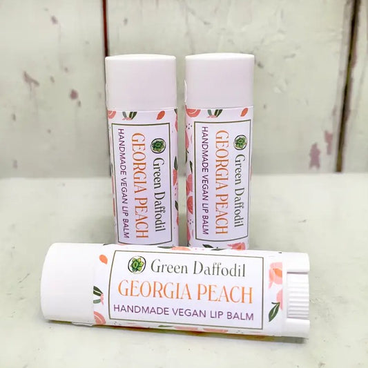 Peach scented vegan lip balm