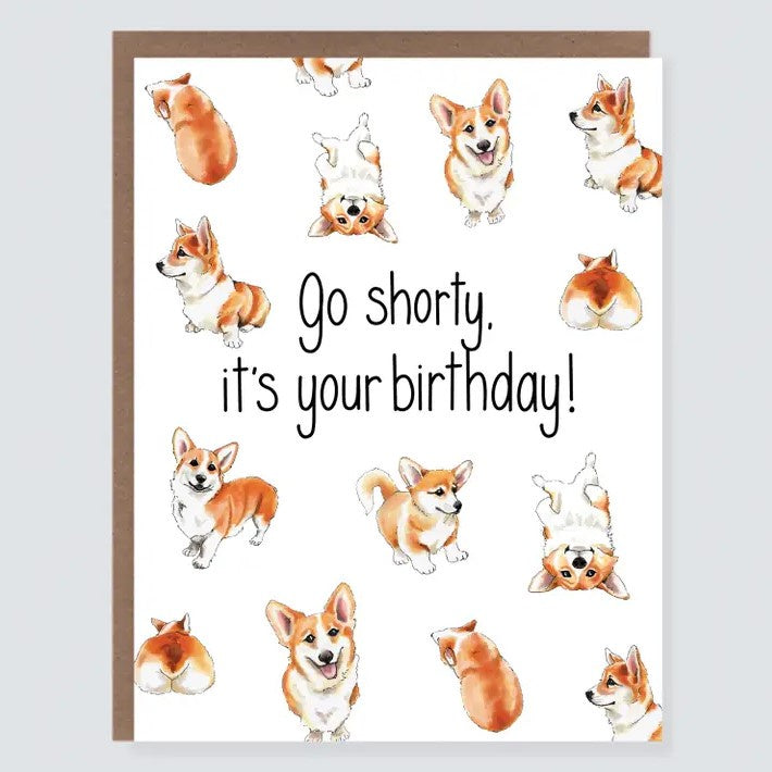 watercolor corgi birthday card