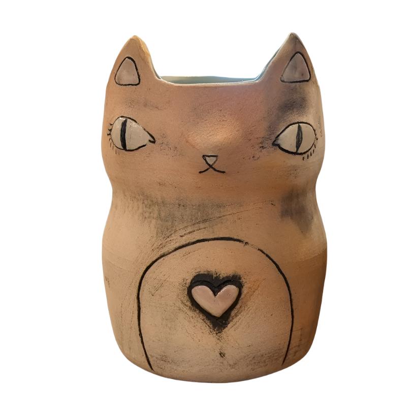 handmade cat vase