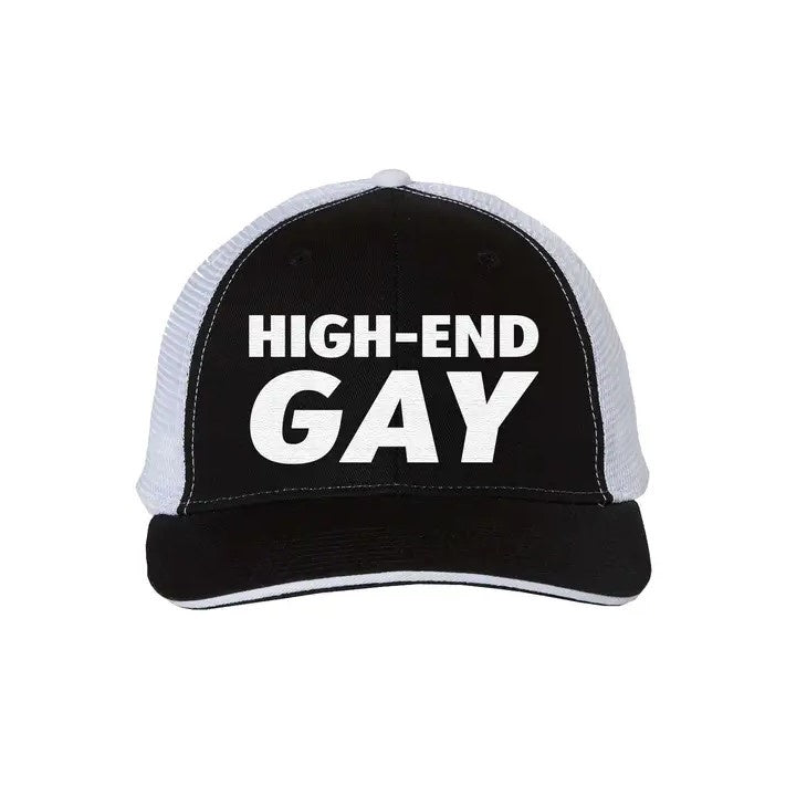 black and white high-end gay hat