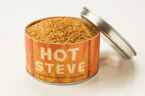 Open Jar of Hot Steve Salt by Beautiful Briny Sea