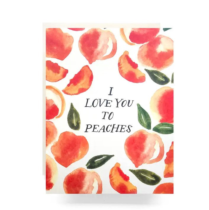 peaches watercolor card