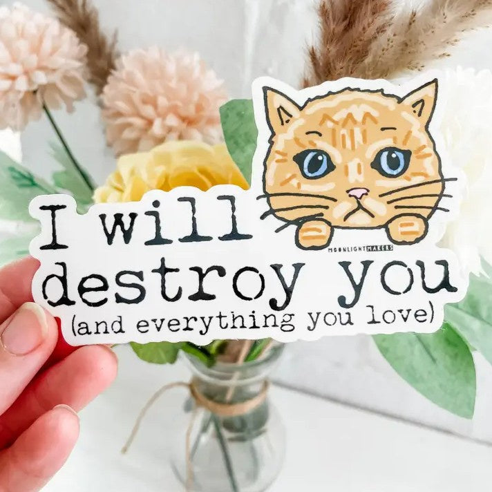 Destroy Cat Sticker