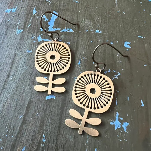 MCM Gold Flower Earrings