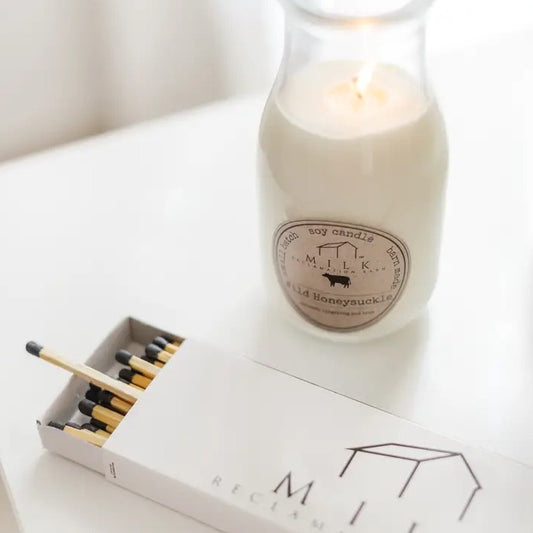 Milk Bottle Wild Honeysuckle Candle