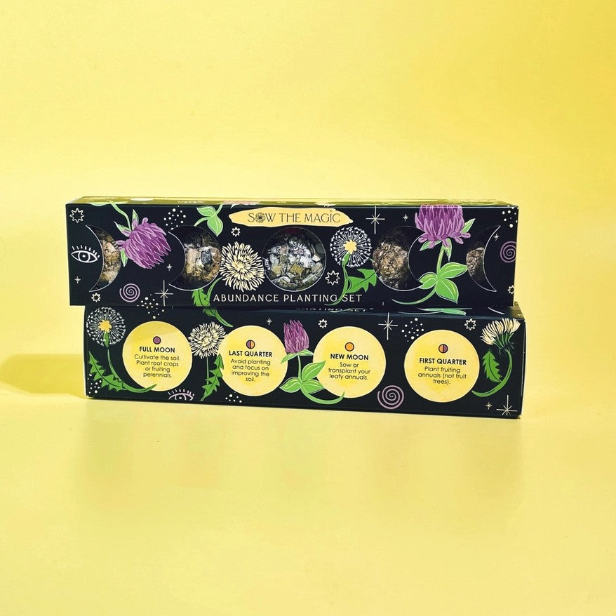 Floral packaging for a set of six seed bombs