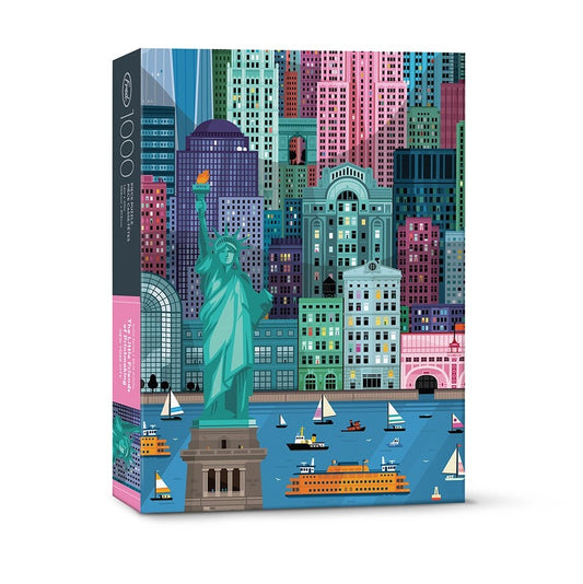 One thousand piece jigsaw puzzle depicting the Statue of Liberty in front of New York City